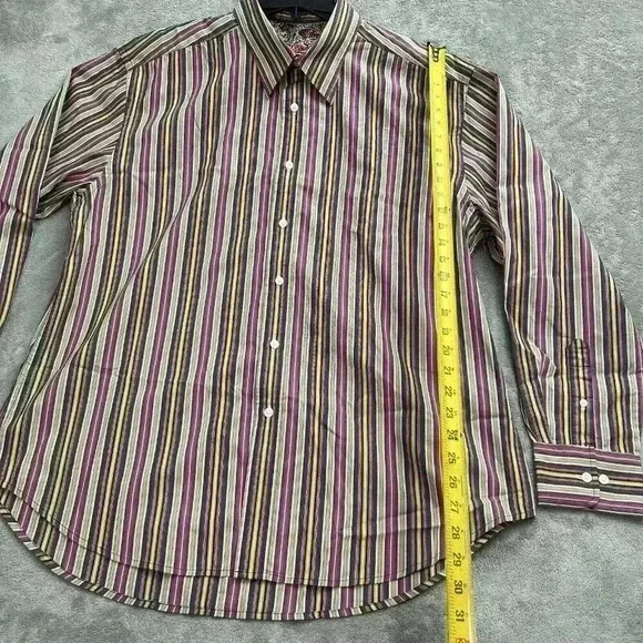 Robert Graham Shirt Men's 2XL Striped Button Up Long Sleeves Cotton Americana - Picture 2 of 10